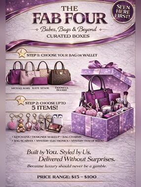 💜👽💜🐶💜💃💜🚌💜 FAB FOUR BABES, BAGS, BEYOND CURATED BOXES 💜👽💜🐶💜💃💜🚌💜